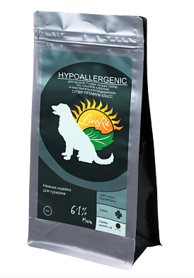 LiveRA Hypoallergenic сухой корм для щенков мелких пород индейка с рисом