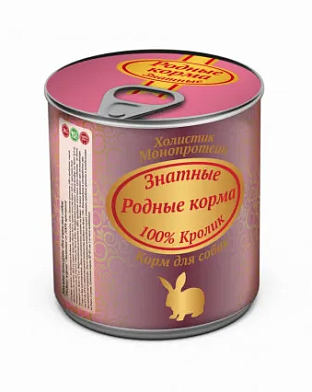 Родные корма Знатные консервы для собак с кроликом