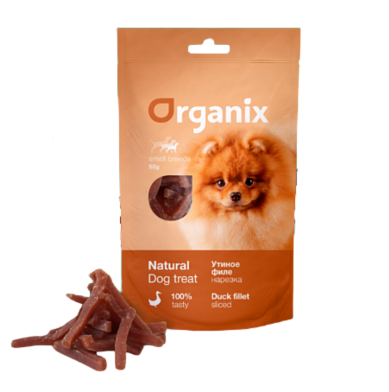Organix лакомства лакомство для собак малых пород «Нарезка утиного филе» мясо 100%