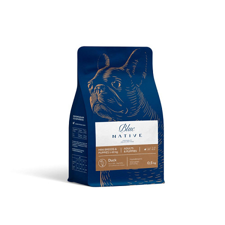 Купить blue native holistic сухой корм для щенков и взрослых собак мелких пород, с уткой