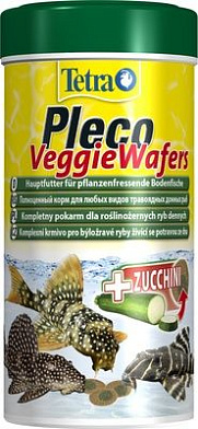 Tetra Pleco Veggie Wafers корм для всех видов травоядных донных рыб, пластины