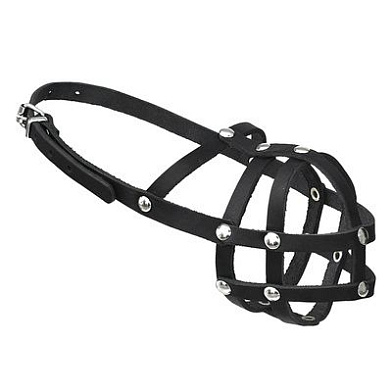 Tappi Дэми амуниция намордник из натуральной кожи для собак, черный