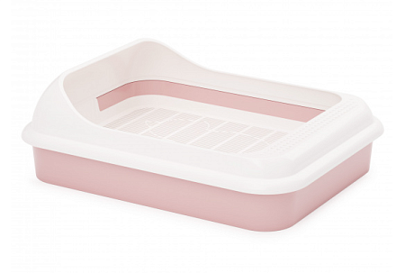 Купить alta Лоток для кошек "Лекси" с бортиком и сеткой розовый