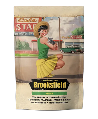 Brooksfield Kitten Veal влажный корм для котят с телятиной в соусе (пауч)