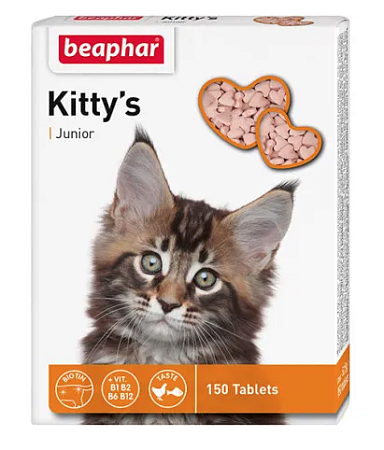 Купить beaphar kitty`s junior Лакомство для котят витаминизированное сердечки