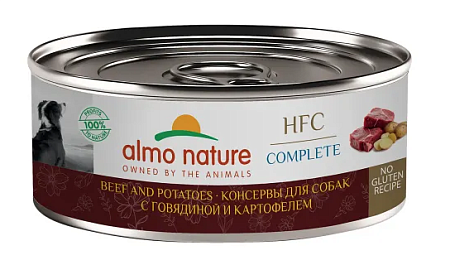 Купить almo nature (hfc, complete, beef and potatoes) Консервы для собак и щенков с говядиной и картофелем в бульоне