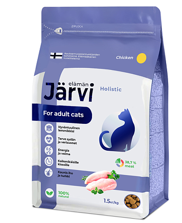 Купить jarvi сухой полнорационный корм для взрослых кошек с курицей