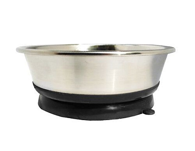 Homepet Premium миска металлическая на черной силиконовой подставке с присоской для собак и кошек