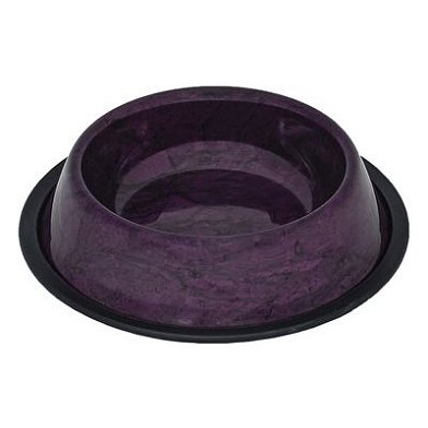 Tappi Катора миска металлическая с нескользящим покрытием для собак и кошек, фиолетовый гранит