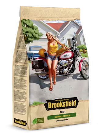 Купить brooksfield low grain adult cat hairball control beef сухой корм для взрослых кошек, препятствующий образованию комочков шерсти в желудке, с говядиной и рисом