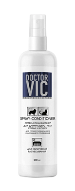 Doctor Vic Спрей-кондиционер для кошек и собак длинношерстных пород для облегчения расчесывания