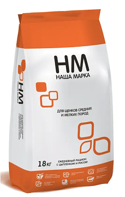 Наша Марка сухой корм для щенков средних и мелких пород, с цыпленком и рисом