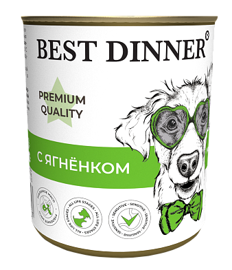 Best Dinner Premium Меню №1 консервы для щенков и юниоров с ягненком