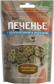 Деревенские лакомства лакомство для собак печенье с крольчатиной и морковью
