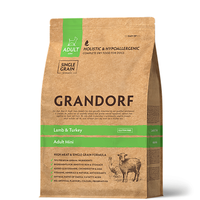 Grandorf сухой корм для взрослых собак мелких пород, ягнёнок с индейкой