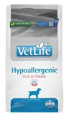 Farmina Vet Life Dog Hypoallergenic Pork & Potato сухой корм для взрослых собак всех пород при пищевой аллергии и пищевой непереносимости со свининой и картофелем