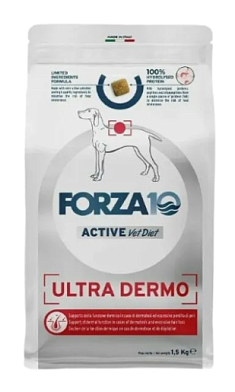 Forza10 Active VetDiet ULTRA DERMO all size сухой диетический корм для взрослых собак всех пород, поддержка кожных функций при дерматозах и чрезмерного выпадения шерсти